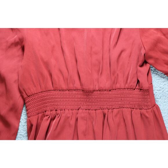 NEW Anany Dress Womens Medium Red Floral Beige Embroidery Maxi Boho - Picture 8 of 8